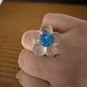Wire-Wrapped Bead Flower Ring